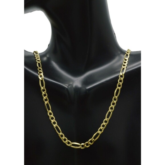 NEW 10k Real Yellow Gold 4.6mm Figaro Link Chain 18" 20 22 24" - Picture 3 of 6